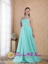 2013 Teal Prom Dress Halter Top Beading Empire Floor-length Tulle for Honecoming Party INBolivia Wholesale Style PDHXQ073FOR