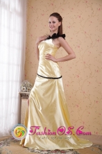 One Shoulder Light Yellow Elastic Woven Satin Ruch Prom Dress Column 2013 Spring Style  in El Carmen Bolivia Wholesale Style PDHXQ076FOR 