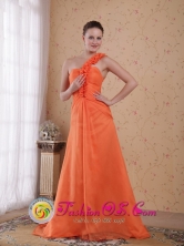 Orange Empire One Shoulder Sweep Brush Train Chiffon Prom Dress for Formal Evening IN San Borja Bolivia Wholesale Style PDHXQ049FOR