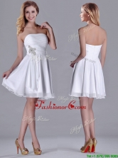 Elegant Empire Strapless Beaded White Dama Dress in Chiffon THPD202FOR