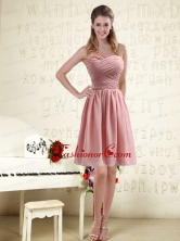 Fitted Sweetheart Empire Chiffon Dama Dresses with Ruching BMT004FFOR