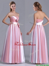 Hot Sale Bowknot Strapless White and Pink Dama Dress with Side Zipper THPD178FOR