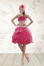 2015 Strapless Dama Dresses with Appliques and Ruffles XFNAO501TZBFOR
