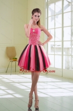 Beautiful Multi Color Beaded Sweetheart Dama Dresses with Ruffles  XFNAO5884TZBFOR