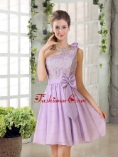 One Shoulder Lilac Dama Dress with Bowknot for 2015 BMT010CFOR
