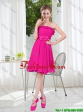 Summer A Line Strapless Short Dama Dresses with Bowknot BMT001D-1FOR