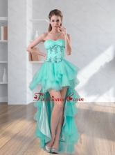 2015 High Low Turquoise Sweetheart Prom Dresses with Embroidery QDZY590TZBFOR