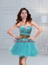 Aqua Blue Beaded Leopard Printed Perfect Prom Dress for 2015  ZYLJ91403TZCFOR