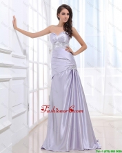 Beautiful Column Elastic Woven Satin Prom Dresses with Beading DBEE079FOR