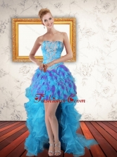 Beautiful Sweetheart High Low Ruffles Prom Dresses in Multi Color PDZY471TZBFOR