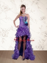 Cute Strapless Multi Color Prom Dress with Beading and Hand Made Flower QDZY453TZBFOR