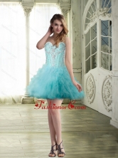 Latest Beaded Organza Prom Dress with Ruffles for Cocktail SJQDDT70003FOR