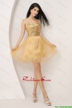 Luxurious A Line Gold Sweetheart Prom Gowns with Lace Up DBEE507FOR
