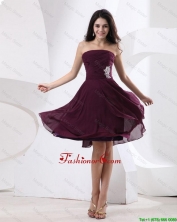 Luxurious Strapless Brown Short Prom Dress with Appliques DBEE399FOR