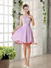 Perfect Prom Dress Ruching with Hand Made Flower in Lilac BMT010FFOR
