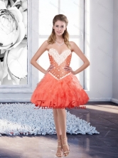 Smart Watermelon Prom Dresses with Beading and Ruffles for Cocktail SJQDDT83003FOR