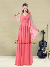 Stunning Asymmetrical Column Ruched Prom Dress BMT008DFOR