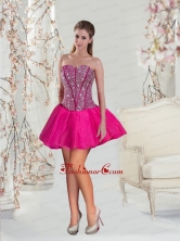 The Brand New Style Beading and Ruffles Fuchsia Prom Dress for 2015 QDDT001BFOR