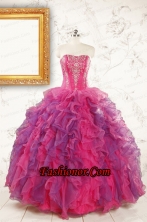 2015 Beautifull Multi Color Quinceanera Dresses with Appliques and Ruffles FNAO060FOR 