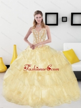 2015 Classical Sweetheart Sweet 15 Dresses with Beading and Ruffled Layers QDDTA59002FOR