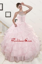 2015 Cute Baby Pink Quinceanera Dresses with Beading and Ruffles XFNAO818FOR