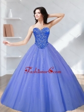 2015 Discount Beading Sweetheart Tulle Quinceanera Dresses in Lavender SJQDDT12002-3FOR 