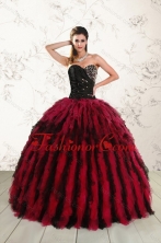 2015 Fashionable Multi Color Sweet 16 Dresses with Beading and Ruffles XFNAO787TZFXFOR