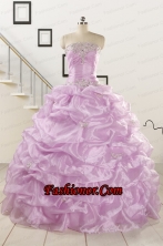 2015 Gorgeous Lilac Quinceanera Dresses with Appliques and Ruffles FNAO075FOR