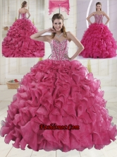 2015 Hot Sale Red Quinceanera Gowns with Beading XLFY091906B-13FOR