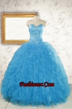 2015 Most Popular Baby Blue Quinceanera Dresses with Beading FNAO021FOR