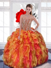 2015 Multi Color Sweet 16 Dress with Beading and Ruffles QDDTA9002FOR