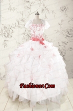 2015 Pretty Appliques and Ruffles Quinceanera Dresses with Strapless FNAO5932AFOR