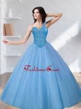 2015 Pretty Sweetheart Tulle Beading Quinceanera Dresses in Blue SJQDDT12002FOR