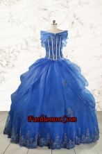 2015 Royal Blue Quinceanera Dresses with Appliques FNAO110AFOR