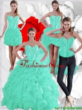 2015 Summer Pretty Ruffles and Beaded Quinceanera Dresses in Apple Green LFY091906TZA2-1FOR