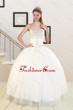 2015 Sweetheart White Elegant Quinceanera Dresses with Beading XFNAO5812FOR