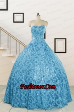 2015 Unique Sweetheart Ball Gown Quinceanera Dress in Baby Blue FNAO023FOR