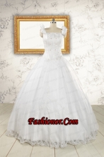 2015 Wonderful  White Quinceanera Dresses with Appliques and Beading FNAO101FOR