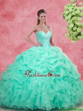 Affordable Sweetheart Apple Green Quinceanera Gowns with Beading SJQDDT105002FOR
