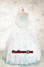Appliques Pretty Quinceanera Dresses in White for 2015 FNAO093AFOR