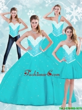 Beautiful Floor Length Quinceanera Dresses with Beading and Ruffles for 2015 Summer SJQDDT88001FOR