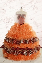Beautiful Orange Quinceanera Dresses with Ruffles  FNAO708AFOR