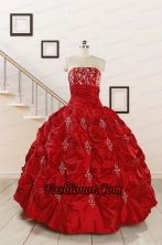 Cheap Appiques Beading Quinceanera Dresses in Red FNAO5901-2FOR