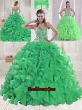 Cheap Sweetheart Brush Train Green Quinceanera Dresses in Sweet 16 XLFY091906B-22FOR
