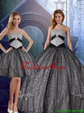 Discount Sweetheart Floor Length Sequined Detachable Quinceanera Dresses with Appliques QDZY231FXATZFOR