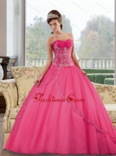 Dynamic Sweetheart Floor Length 2015 Quinceanera Gown with Appliques QDDTB36002FOR