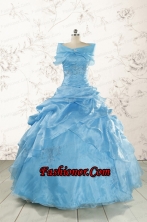 Elegant Appliques Aqua Blue Quinceanera Dresses FNAO072AFOR