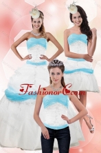 Elegant Strapless Ball Gown Quinceanera Dress with Appliques for 2015 XFNAO001TZA1FOR