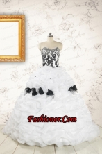 Fast Delivery Sweet 15 Dresses Hand Made Flowers for 2015 FNAO806FOR