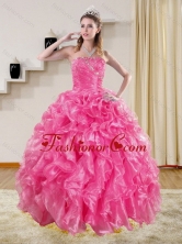 Gorgeous Hot Pink Quinceanera Dresses with Beading and Ruffles for 2015 XFNAO0588TZFXFOR
